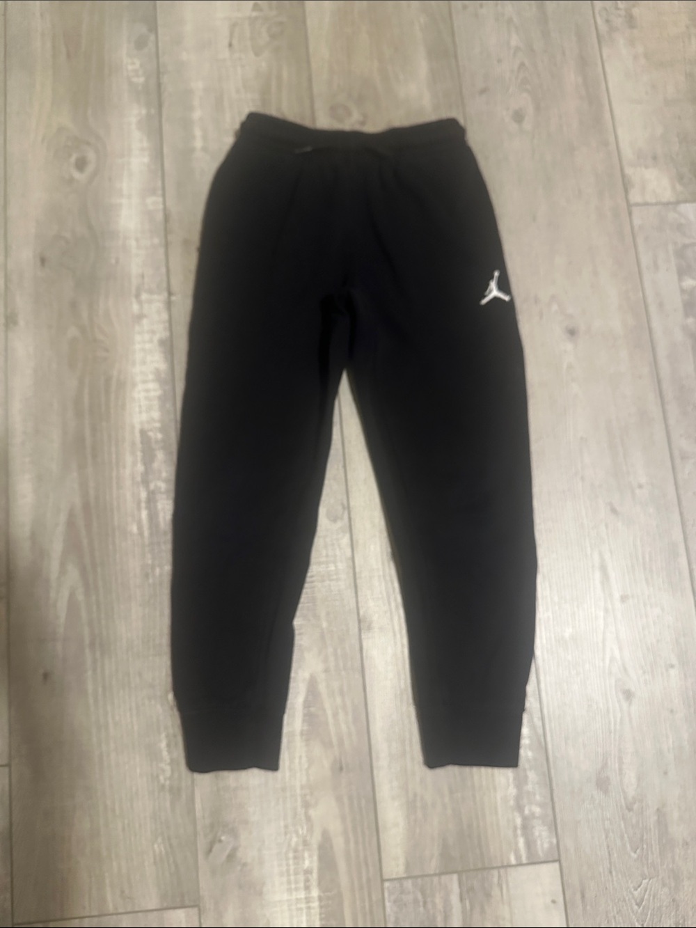Jordan Black Kids Fleece Joggers with White Jumpman